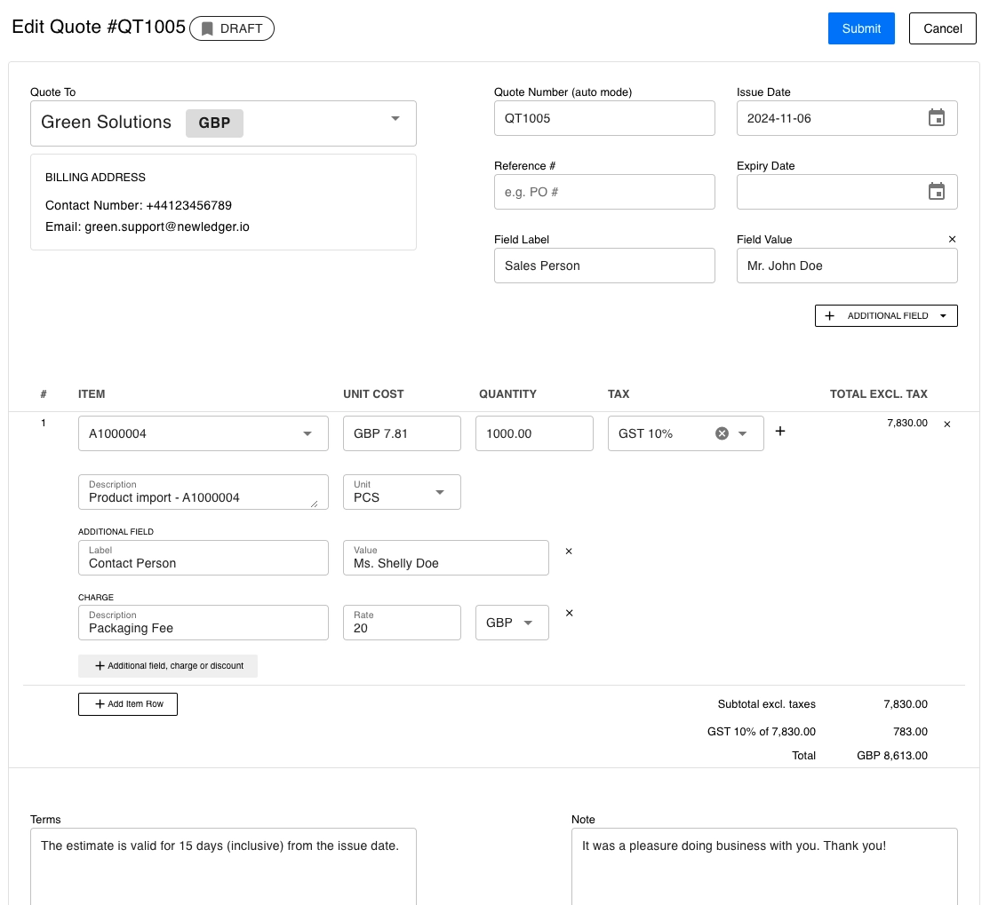 Create Detailed Quotes From Reusable Templates
