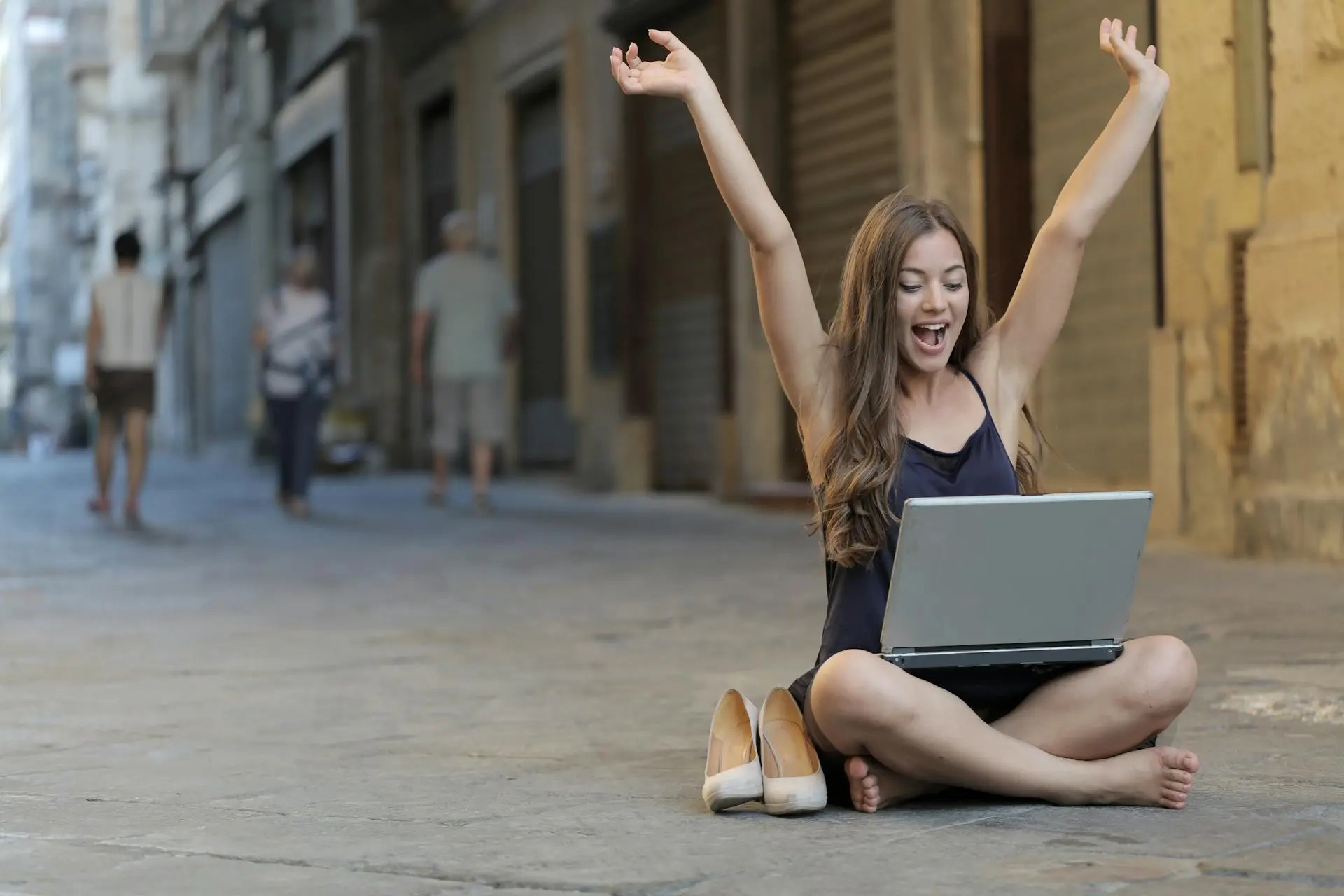 Freelancer working on laptop