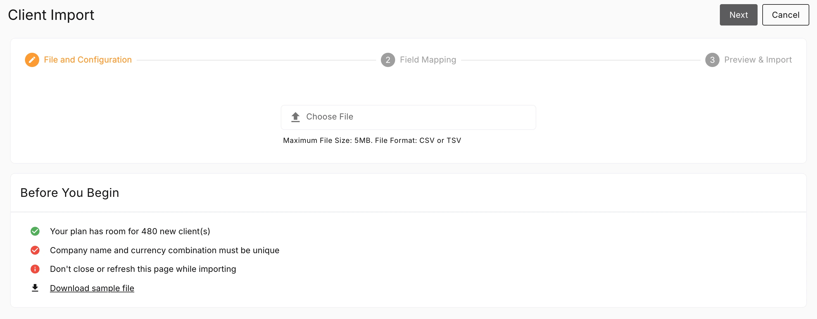 Import And Clean Up Existing Client Data