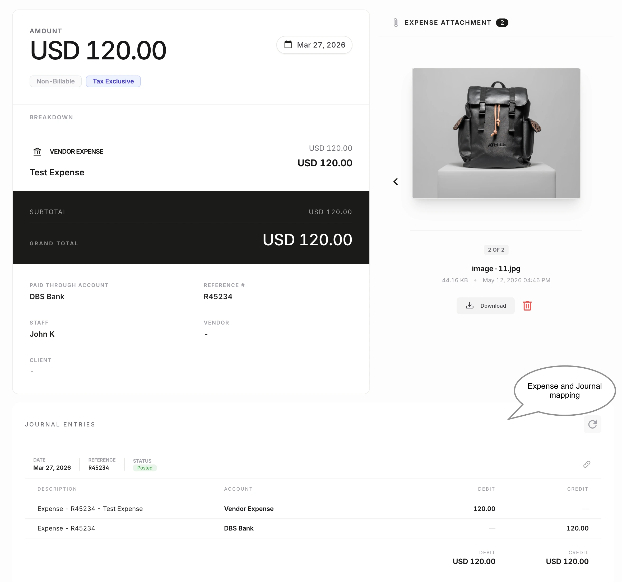 NewLedger expense detail screen