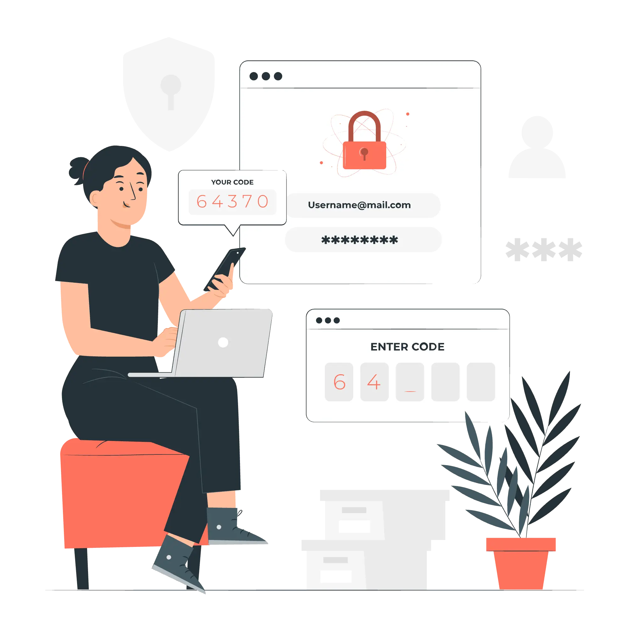 How two-factor authentication (2FA) works: a smartphone receiving a verification code