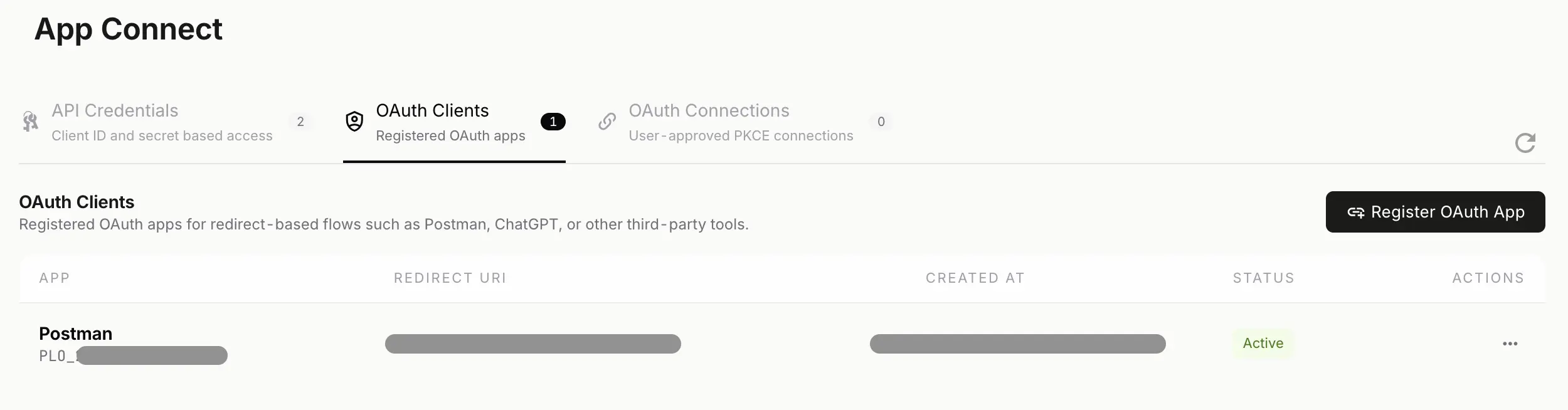 NewLedger App Connect OAuth 2.0 approval screen